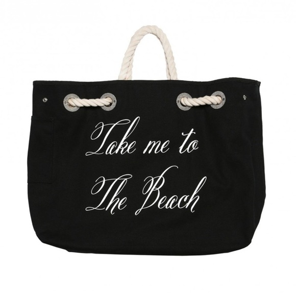 Wildfox TAKE ME ON VACATION COPA CLUB BEACH BAG reversible black side - Picture 1 of 4